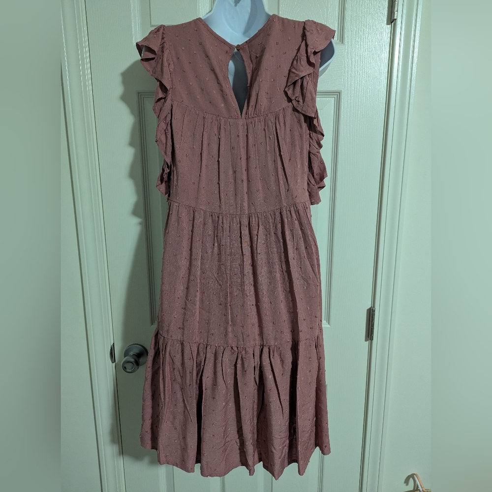 Ruffled Sleeveless Dress in Dusty Pink - Picture 9 of 9